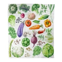 Bacanje pokrivača toplo ugodno print flanel sirova hrana organskih proizvoda akvarel raznovrsno povrće