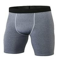 Groanlook Muška vježba kratke hlače Elastične struke joge kratke hlače SOLD Color Sport Mini pantalone Mens Butt dizanje tajica Ljetni visoki struk dno siva 2xl