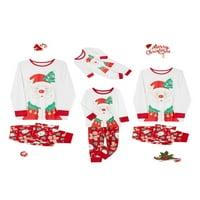 Amiliee Božićni podudaranje porodice pidžamas za odmor za odmor Santa Claus Print Tops Hlače PJS Lounge