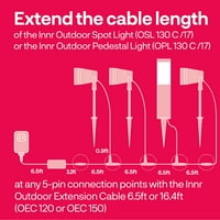 Innr vanjski produžni kabel, 6,5ft, radovi sa Innr vanjskim svjetlima i pijedestalnim svjetlima, IP65,
