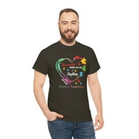 Obiteljskop LLC autizam puzzle majica srca, majica neurodiverziteta, košulja za podizanje autizma, majica