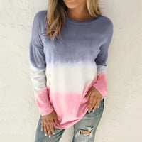 Žene plus veličina tie-dye ispisani gradijentni pulover dugih rukava vrhunska vruća hot6sl487953