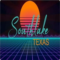 SouthLake Texas Vinil Decal Stiker Retro Neon Design