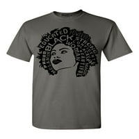 Trgovina 4EVER-a Muška afrička američka žena Afro Word Cloud Graphic Majica Veliki drveni ugljen