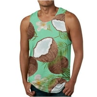 CAVEITL MENS TANK TANKS, muški havajski 3D negirajući tiskani rezervoar Top Casual Sportski majica bez