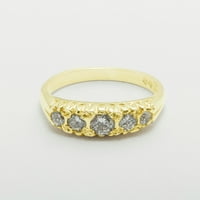 Britanci napravio je 10k žuto zlato kubični zirkonijski ženski prsten - Veličine opcije - Veličina 11,75