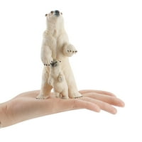 Polarni medvjed model set sa snježnim kućnim ukrasnim ukrasom od minijaturne lutke