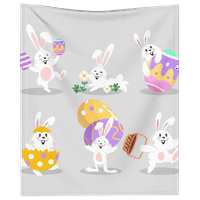 DiCasser Easter Spring Bunny Bunny prekrivač sa jastukom s jastukom za toplu udobne plišane flanelne