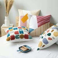 Boho Geometrijski tufted dekorativni jastuk za bacanje sa seoskim pamučnim vezom za jastuk naglasak