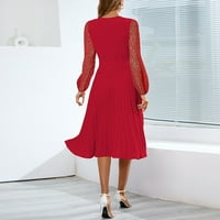 Haljine Solid Street Fashion V-izrez Dugi rukav Maxi Jesenske putne haljine s