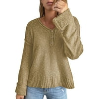 Petort ženski džemperi prevelizirani tunik pulover pulover u boji, ja