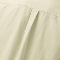 Odijela za muškarce pamučna posteljina set Henleyji košulja s dugim rukavima saževne hlače na plaži