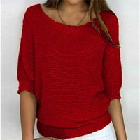 Ženski džemperi Ženski okrugli vrat pletiva za ženska elegantna rukava komforna majica ili klirens