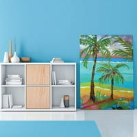 Posteri i printova Palm Tree Wall Art Summer Beach Uramljeno Zidno umjetno platno Ispisuje slike za