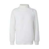 Plus veličine džemper za žene prilagođene odjeće bijela boja dugih rukava pamučne žene kornjače