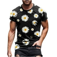 Giligiliso Muška majica Čišćenje muškaraca Ležeran okrugli vrat Cvijet 3D digitalni ispis Pulover Fitness