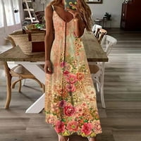 Aurouralne ženske haljine na odobrenje moda ženski seksi ljetni casual bez rukava okrugli vrat čvrsta