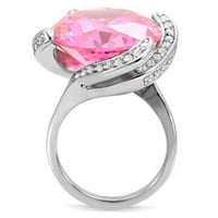 Luxe nakit dizajnira ženski prsten od nehrđajućeg čelika sa kubnim cirkonije ružom - veličine 8