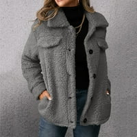 Smeđa jakna Ženska jakna za žene Žene Jesen i zimski kaput Kardiganski kaput dugih rukava, dvostruki