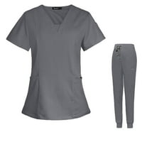 Kompleti pilinga za ženska medicinska sestra piling uniforme Top & Jogger Pant Work Obriši kratkih rukava