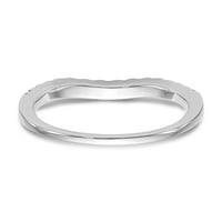 14k bijeli zlatni prsten za venčani vjenčani okrugli rub, veličine 6