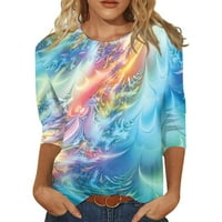Qcmgmg Ženske bluze i majice rukav klirens proljeće Ljeto Ženski vrhovi vrat izrez labave grafičke majice