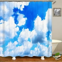 3D nebo bijeli oblaci scenografija Kupatila ukras Vodootporna tuš zavjesa od poliestera za pranje kupatila zavjesa sa kukom