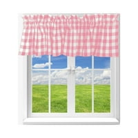 Pamuk Gingham Checkirani prozorski prozor širok ružičasti