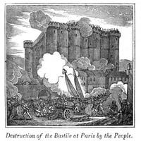 Francuska revolucija, 1789. Ntorkinja Bastilja, juli 1789. Graviranje drveta, 19. vek. Poster Print