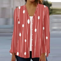 Ženska modna labava ležerna štampana majica s dugim rukavima Cardigan bluza jakna