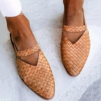 OAVQHLG3B klinovi sandale za žene čišćenje Ženske šiljaste ravne cipele tkale casual cipele cipele s