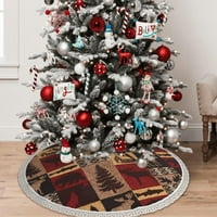 Native američke tiskane božićne suknje Tassel Xmas Tree Tree Dekoracije za odmor Party Tree Mat Halloween