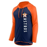 Ženska fanatika brendirana mornarica narančasto Houston Astros Forever Fan puni zip duksev jakna
