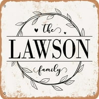 Metalni znak - porodica Lawson - Vintage Rusty izgled