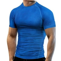 iopqo muškarci majice muške ljetne prozračne visoko elastičnosti Sportski tijesni kratki rukav brzi
