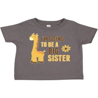 Inktastic Ja ću biti velika sestra Giraffe poklon toddler majica Toddler Girl