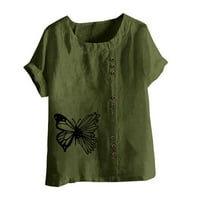 ZODGGGU tipke pamučne majice za žene bljeskanje Trendy kratki rukav ženski kupanje leptira za bluzu