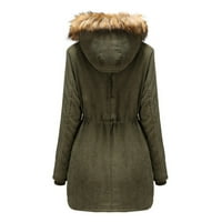 Pgeraug jakne za žene Ženske tople džepove dugih rukava sa patentnim rukavima podstavljeni kaput zimski