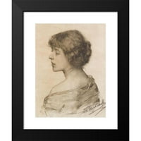 Alexei Harlamoff Crni moderni uokvireni muzej umjetnički print naslovljen - portret dame