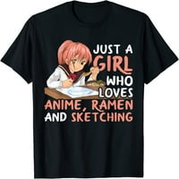 Samo djevojka koja voli anime ramen i skicing Japan anime majica
