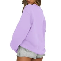 Qcmgmg dukserica žene seksi solidne boje Basic pulover Crewneck Trčanje odjeće za žene s dugim rukavima