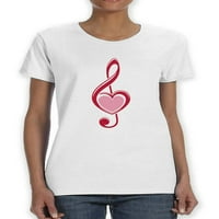 Ljubavna muzička nota u obliku majica u obliku momenat -sMartprints dizajni, ženski x-veliki