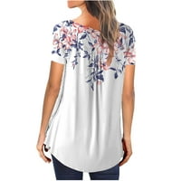 Žene ljetne vrhove Dressy tiskanje kratkih rukava Labavi majica bluza