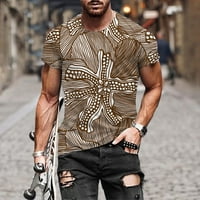 Simplmasygeni Clearence Muški vrhovi Ljetni muški modni ljetni dekolte majica 3D štampanje uzorka kratki