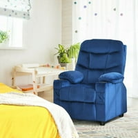 Lounge stolica podesiva sa stopama i bočnim džepovima za djecu-plavu