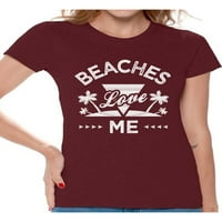 Newkward Styles Plaže Love Me Thirt za ženske majice na plaži Smiješna plaža Outfit Summer Majica Thirt