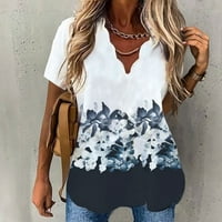 GUZOM WOMENS Ljetni vrhovi klirence - elegantne košulje od tiskane V izrez Trendy Casual Bluza kratki