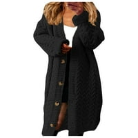 Kardigan za ženski kaput zakrpa za patchwork tisak dugih rukava s džemper s V-izrezom