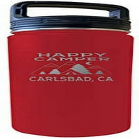 Carlsbad California Happy Camper oz Graved Crveno izolirani dvostruki zidni nehrđajući čelik
