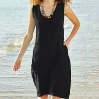 Ženske ljetne haljine ljetna plaža bez rukava na rukavu Slim labave haljine